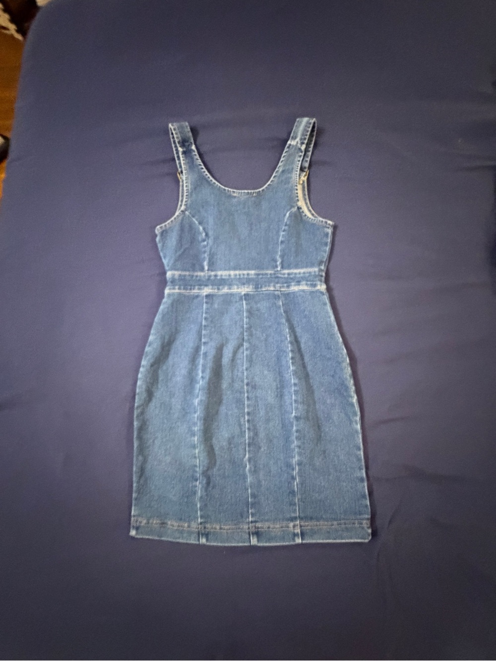 Haute Monde Royal Blue Denim mini dress - Picture 2 of 4